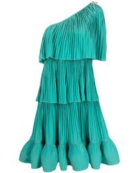 Lanvin - Charmeuse Tiered Sleeveless Dress - Lyst