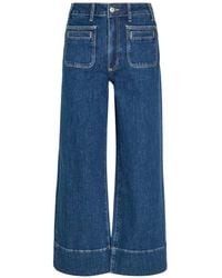 PAIGE - Anessa Patch-Pocket Wide-Leg Jeans - Lyst