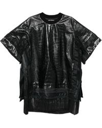 Junya Watanabe - Crocodile-Effect Faux-Leather Top - Lyst