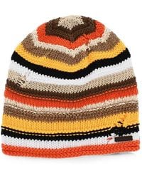DSquared² - Gestreifte Beanie Im Distressed-Look - Lyst