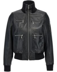 Chloé - Leather Bomber Jacket - Lyst