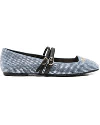 Liu Jo - Crystal-Embellished Double-Strap Ballet Flats - Lyst