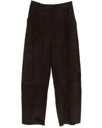 P.A.R.O.S.H. - Suede-Leather Trousers - Lyst