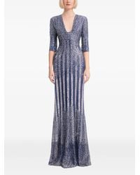 Gemy Maalouf - Sequin-Embellished Striped Dress - Lyst