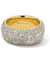 Ippolita - 18kt Yellow Gold Stardust Diamond Wide Band Ring - Lyst