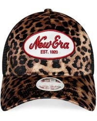 KTZ - 9Forty Leopard-Print Mesh-Panel Trucker Cap - Lyst