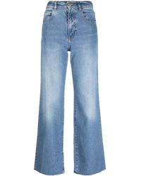 Pinko - Faded-effect Wide-leg Jeans - Lyst