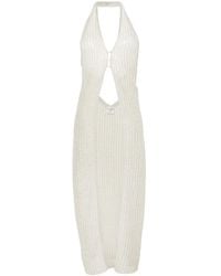 forte_forte - Halterneck Pointelle-Knit Maxi Top - Lyst