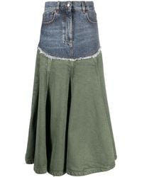 Chloé - Panelled Pleated Maxi Skirt - Lyst