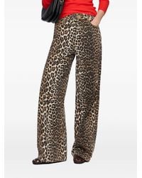 Ganni - Lari Leopard-Print Jeans - Lyst