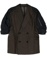 Sacai - Panelled Double-breasted Blazer - Lyst