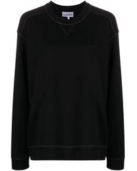 Ganni - Organic Cotton Crewneck Sweatshirt - Lyst