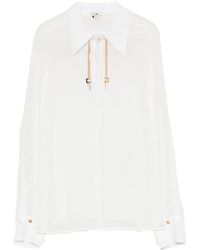 Elisabetta Franchi - Logo-Plaque Chain-Detail Blouse - Lyst