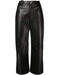 DROMe - High-Waist Wide-Leg Leather Trousers - Lyst