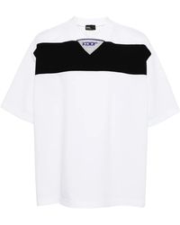 Kolor - Jersey-T-Shirt Mit Streifendetail - Lyst