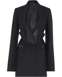 Jean Paul Gaultier - Long Midnight- Wool Blazer With A Deep Neckline And Shawl Lapels - Lyst