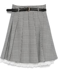 Self-Portrait - Prince Of Wales Check Pleated Midi Skirt - Lyst