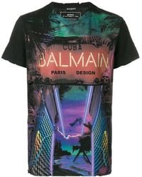 Balmain Neon Cuba T-shirt - Black