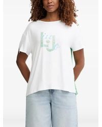 Liu Jo - Paisley-Print Rhinestone-Embellished T-Shirt - Lyst