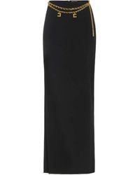 Elisabetta Franchi - Chain-Detail Crepe Maxi Skirt - Lyst