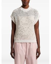 Peserico - Sequined Knitted Top - Lyst