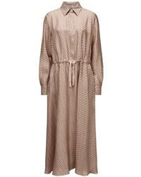 Herno - Hook-Print Silk Shirt Dress - Lyst