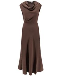 Brunello Cucinelli - Cowl-Neck Sleeveless Dress - Lyst