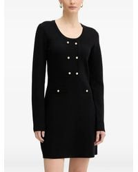 Morgan - Button-Detail Mini Dress - Lyst