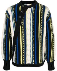 Adererror - Frema Striped-Knit Buttoned Jumper - Lyst