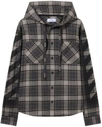 Off-White c/o Virgil Abloh - Spray Diagonal Hooded Shirt - Lyst