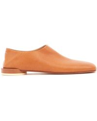 MM6 by Maison Martin Margiela - Leather Slip-on Loafers - Lyst