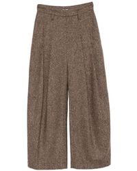 Brunello Cucinelli - Pleated Tweed Trousers - Lyst