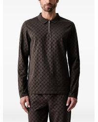 Joop! - Monogram-Pattern Zip-Fastening Polo Shirt - Lyst