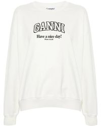 Ganni - Organic Cotton Oversized Sweatshirt - Lyst