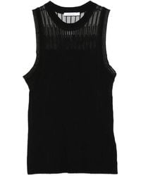 Patrizia Pepe - Sheer Panel Knitted Top - Lyst