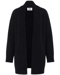 Alpha Studio - Ribbed-Trim Open-Front Cardigan - Lyst
