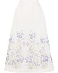 Zimmermann - Natura Floral-Print Organza Maxi Skirt - Lyst