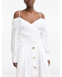 SIMONA CORSELLINI - Off-Shoulder Wrap Blouse - Lyst