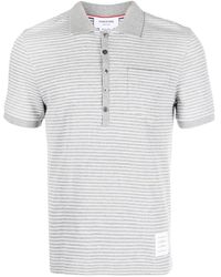 Thom Browne - Striped Short-sleeve Polo Shirt - Lyst