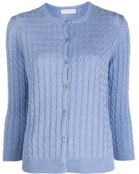 Le Tricot Perugia - Cardigan En Maille Torsadée À Manches Longues - Lyst