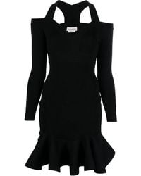 McQueen - Rippenstrick Mini Kleid - Lyst
