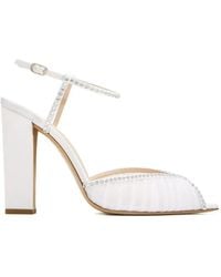 Andrea Wazen - Katy Rhinestone Block Heel Sandals - Lyst