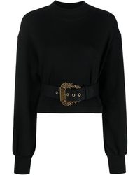 Versace - Buckle-fastening Cotton Sweatshirt - Lyst