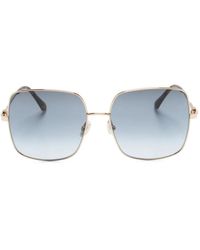 Jimmy Choo - Logo-Engraved Square-Frame Sunglasses - Lyst