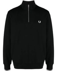 Fred Perry - Pull Zippé À Logo Brodé - Lyst