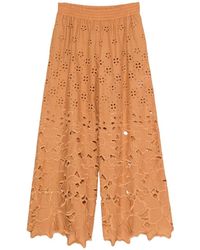Ermanno Scervino - Broderie-Anglaise Floral-Cut-Out Trousers - Lyst