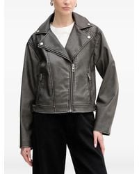 Guess - Quilted-Panel Biker Jacket - Lyst