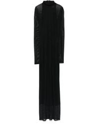 Mugler - High-Neck Mesh Maxi Dress - Lyst