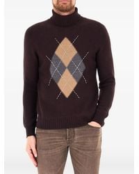Ballantyne - Argyle-Pattern Roll-Neck Sweater - Lyst