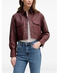 Pedro Del Hierro Madrid - Chaqueta de piel con cierre de botón - Lyst